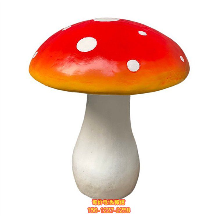 玻璃鋼卡通彩繪蘑菇雕塑，為幼兒園帶來可愛動感