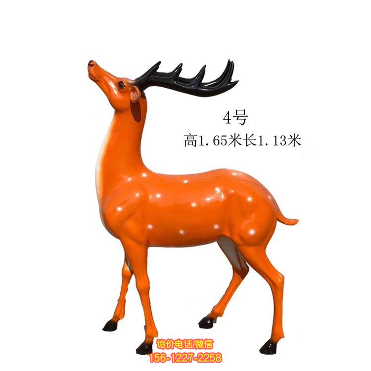 玻璃鋼仿真梅花鹿雕塑，點(diǎn)綴園林美景
