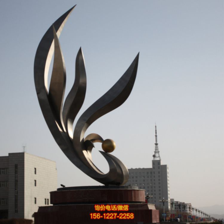 不銹鋼抽象鳳凰雕塑，景觀烤漆噴漆