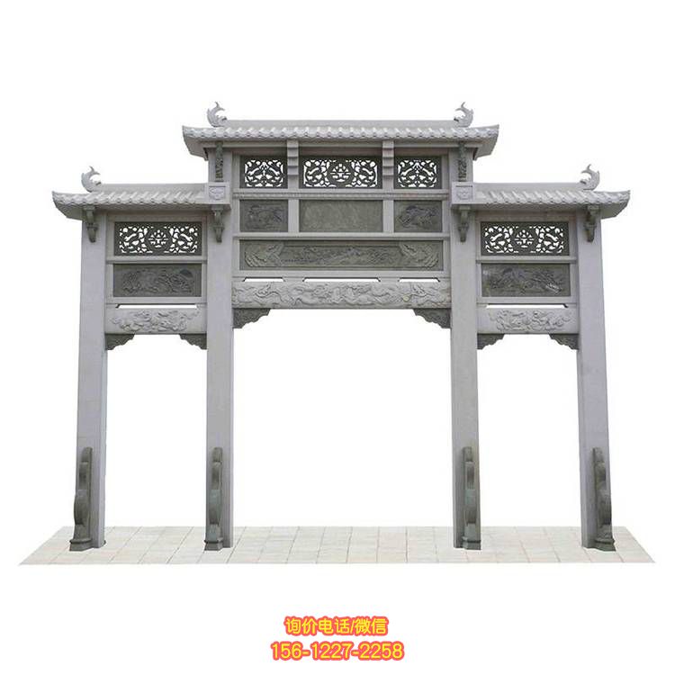 仿古牌坊雕塑，精致細膩的古典藝術(shù)