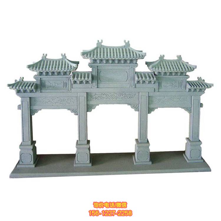 大理石石雕牌坊雕塑，點(diǎn)綴園林美景