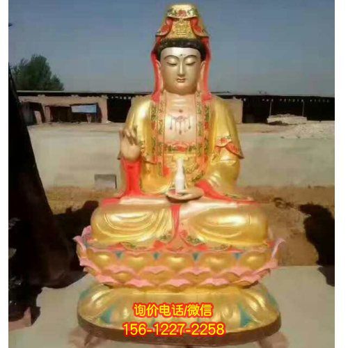 玻璃鋼觀音雕塑，靜默守護(hù)寺廟