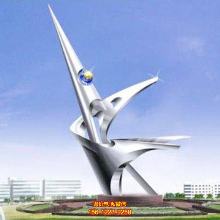 不銹鋼抽象雕塑，為園林廣場校園景觀增添美感