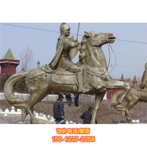 不銹鋼騎馬人物雕塑，為園林廣場(chǎng)景觀增添精彩