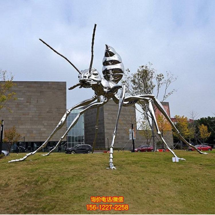 戶外廣場(chǎng)大型不銹鋼抽象螞蟻雕塑