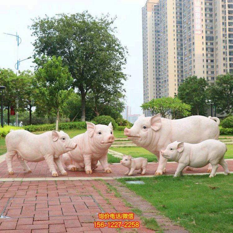 玻璃鋼仿真豬，豬仔仿真動(dòng)物雕塑