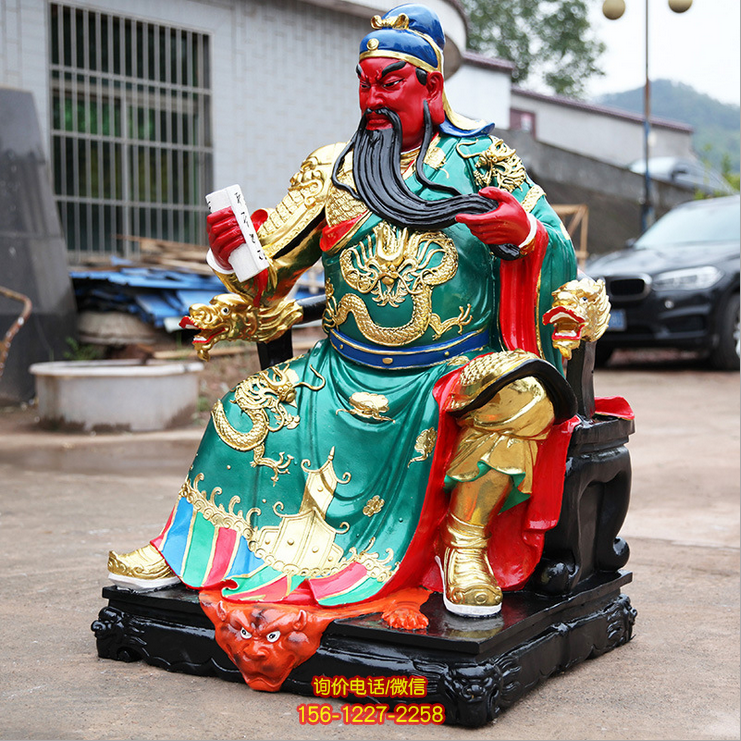 玻璃鋼彩繪寺廟宗教神佛關公、關羽