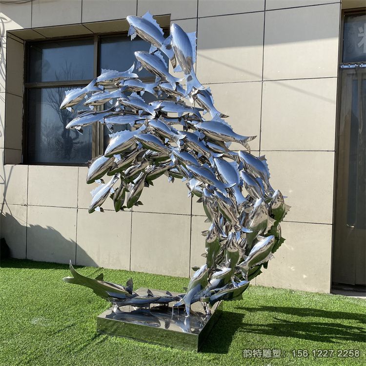 不銹鋼魚(yú)群雕塑 鏡面小魚(yú)雕塑 不銹鋼魚(yú)群雕塑 鏡面小魚(yú)雕塑