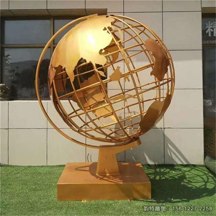 大型抽象不銹鋼地球儀雕塑，鏤空鋼管地球儀雕塑加工廠
