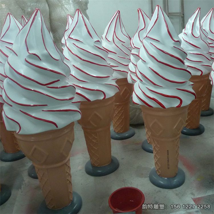 供應(yīng)大型玻璃鋼冰激凌雕塑，仿真冰激凌雕塑