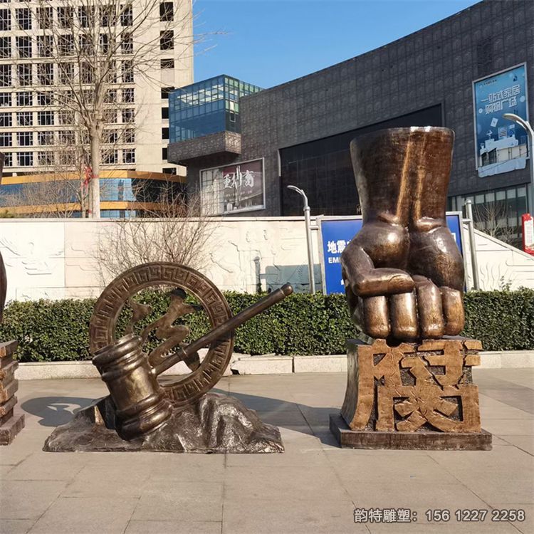 玻璃鋼廉政主題雕塑，思廉明志雕塑