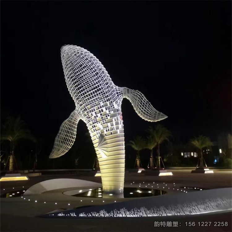 不銹鋼鏤空發(fā)光鯨魚雕塑 大型鯨魚雕塑實(shí)例參考 不銹鋼鏤空發(fā)光鯨魚雕塑 大型鯨魚雕塑實(shí)例參考